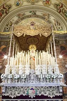 Festivals Prints: Float (pasos) of Virgin Mary carried during Semana Santa (Holy Week)
