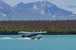 Brooks Prints: Float planes used to fly guests in to the Brooks Lodge and campground in Katmai National Park near Bristol Bay