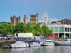 Ferris Wheel Prints: Floating Harbour, Bristol, England, United Kingdom, Europe