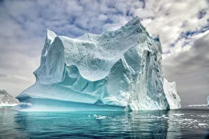 Polar Climate Prints: A floating iceberg in the Antarctic Peninsula, Antarctica, Polar Regions