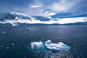 Mikkelson Island Prints: Floating, icebergs, Mikkelson Island, Antarctica, Polar Regions