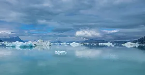 Fjords Prints: Floating icebergs in the Nuuk Icefjord, Western Greenland, Denmark, Polar Regions
