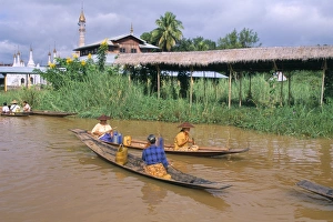 Small Business Prints: Floating market, Ywama, Inle Lake, Shan State, Myanmar (Burma), Asia