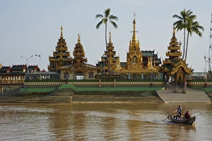 Traditionally Burmese Prints: Floating temple and monastery, Yele Paya
