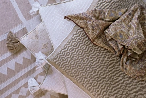 Tassel Prints: Floor cushions in drawing room of new build home