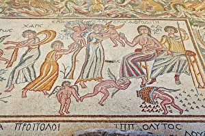 Floors Prints: Floor mosaic, Church of the Virgin, Madaba, Jordan, Middle East