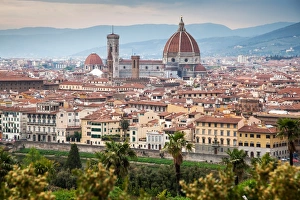 Duomo Prints: Florence panorama from Piazzale Michelangelo with Duomo