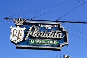Local Famous Place Prints: Floridita restaurant and bar where Hemingway drank daiquiris, Havana, Cuba