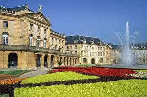 Theater Prints: Flower bed in front of the Opera-Theater