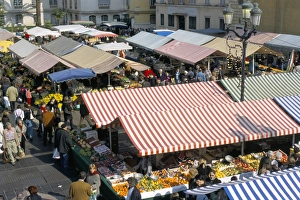 Pleasant Prints: Flower market, Cours Saleya, Nice, Alpes-Maritimes, Provence, France, Europe