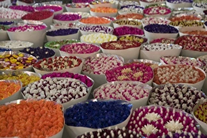 Multi Coloured Prints: Flower market, Kunming, Yunnan, China, Asia