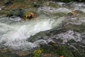 Stones Prints: Flowing stream at Buttermere village in Cumbria, United Kingdom during autumn season