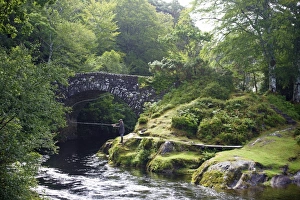 Fly fishing on the River Shiel, near Acharacle, Invernesshire, Scotland, United Kingdom, Europe