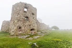 Bornholm Prints: Fog shrouds Hammershus Castle on the most northerly tip of Bornholm