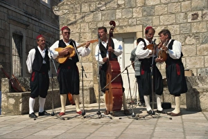 Musicians Prints: Folk group, Cilipi, Croatia, Europe