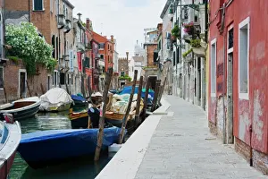 Parked Prints: The Fondamenta Del Squero, Venice, UNESCO World Heritage Site, Veneto, Italy, Europe