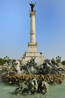 Fontaine Des Quinconces, Monument Aux Girondins, Bordeaux, UNESCO World Heritage Site, Gironde, Aquitaine, France, Europe