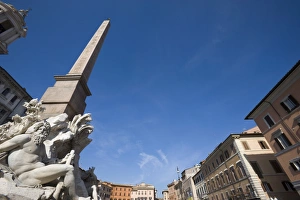 Piazza Prints: Fontana dei Fiumi, Piazza Navona, Rome, Lazio, Italy, Europe