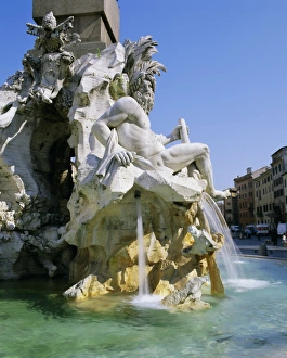 Stone Carving Prints: Fontana dei Quattro Fiumi (Four Rivers Fountain)