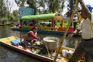 Mexico City Prints: Food vendor at the Floating Gardens in Xochimilco