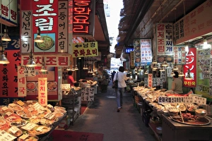Fresh Prints: Food vendors, Namdaemun Market, Seoul, South Korea, Asia