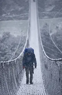 Foot Bridge Prints: Footbridge, Dodh Kosi River, Khumbu (Everest) Region, Nepal, Himalayas, Asia