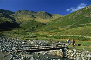 Walkers Prints: Footbridge over Oxendale Beck near Crinkle Crags, Lake District National Park