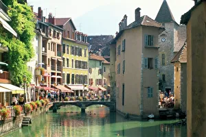 Annecy Prints: Footbridge over the Thiou River, Annecy, Haute-Savoie, Rhone-Alpes, France, Europe