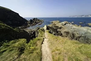 Foot Path Collection: Footpath, Burgh island, Bigbury, South Hams, Devon, England, United Kingdom, Europe