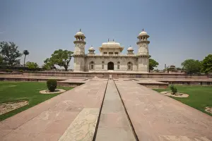 Mughal Prints: A footpath leads to the sandstone mausoleum of the Moghul Emperor Humayun which has
