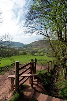 Footpath Prints: Footpath at Llanthony, Monmouthshire, Wales, United Kingdom, Europe