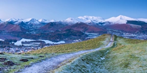 Footpath Prints: Footpath overlooking Keswick from Latrigg, Lake District National Park, Cumbria, England