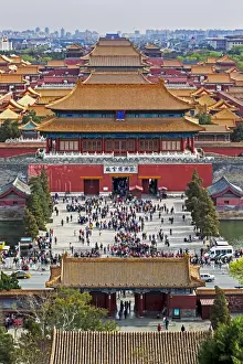 The Forbidden City in Beijing looking South taken from the viewing point of Jingshan Park