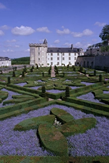 Formal gardens, Chateau of Villandry, UNESCO World Heritage Site, Indre et Loire