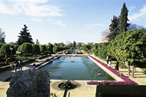 Alcazar Prints: Formal water garden in the Alcazar