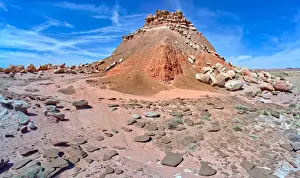 Formation west of Pintado Point called Pintados Castle, in Petrified Forest National Park, Arizona, United States of America, North America
