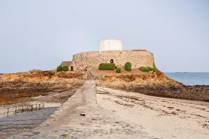 Military Prints: Fort Grey Martello tower in Rocquaine Bay