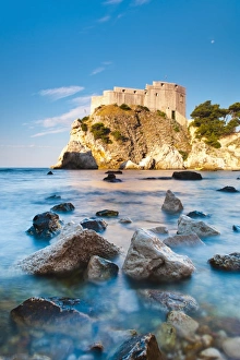 Former Yugoslavia Prints: Fort Lovrijenac (St. Lawrence Fortress) at sunrise