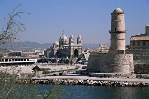 Marseille Prints: Fort St. Jean and Cathedrale de la Major, Marseille, Bouches-du-Rhone, Provence