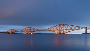Edinburgh Prints: The Forth Rail Bridge on the Firth of Forth at dawn