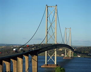 The Forth Road Bridge, built in 1964, Firth of Forth, Scotland, United Kingdom, Europe