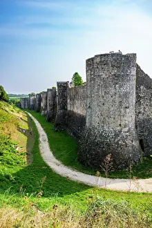 Fortifications Prints: Fortifications of the UNESCO World Heritage site in Provins France showing historic stone walls