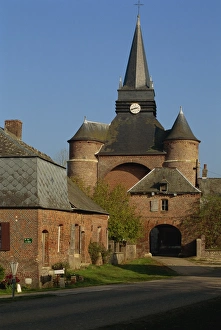 Picardie Prints: Fortified church, Parfondeval, Picardy, France, Europe