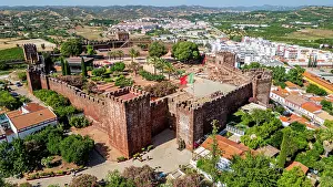 Fortified Prints: Fortified city of Silves seen from above in Algarve