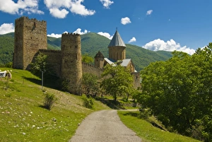 Fortress and church of Ananuri along the Zinvali Reservoir, Georgia, Caucasus