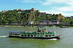 Riverside Prints: Fortress Ehrenbreitstein, Rhine River, Koblenz, Rhineland-Palatinate, Germany, Europe