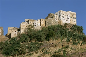 Hill Town Prints: Fortress houses on hilltop