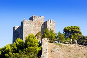 Stronghold Prints: The fortress, Rocca Aldobrandesca, Talamone, Maremma, Grosseto province, Tuscany