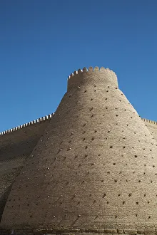 Fortified Wall Prints: Fortress Wall, Ark of Bukhara, Bukhara, Uzbekistan, Central Asia, Asia