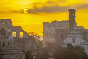Forum at sunrise, UNESCO World Heritage Site, Rome, Lazio, Italy, Europe